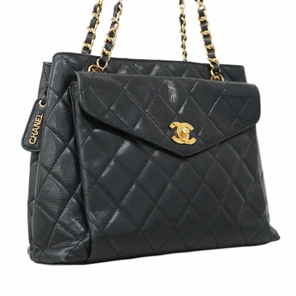 CHANEL Black Caviar Leather Tote Bag - Picture 2 of 15